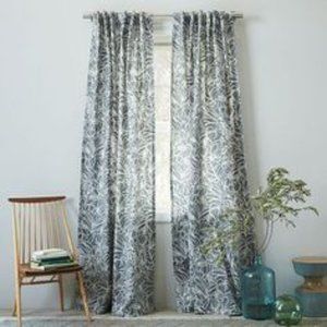 West Elm Cotton Canvas Sketch Curtains 2 Panels